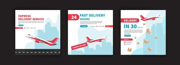 Express delivery service. Fast delivery 24 hours. Delivery in 30 minute. Banner vector for social media ads, web ads, business messages, discount flyers and big sale banners.