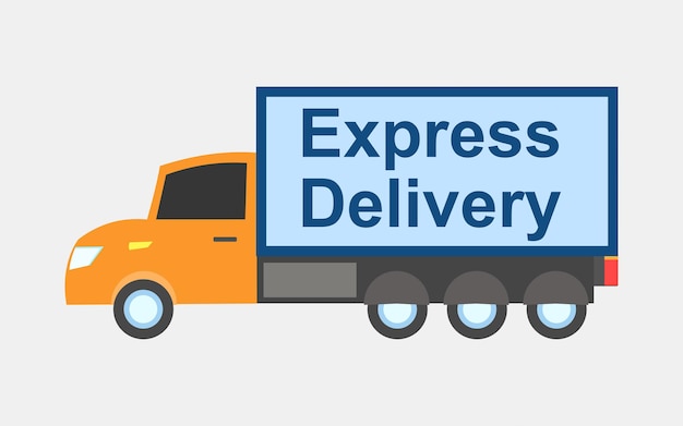 Express delivery truck  online delivery service  fast service 24 7 vector illustration design