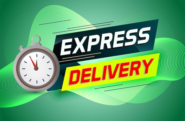 Express delivery word concept vector illustration with stopwatch style for use landing page