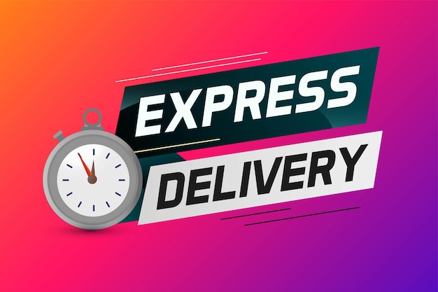 Express delivery word concept vector illustration with stopwatch style for use landing page