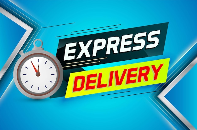 Express delivery word concept vector illustration with stopwatch style