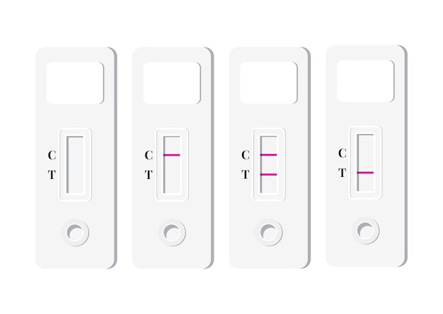 Vettore set di risultati dei test dell'antigene dell'hiv dell'hiv dell'influenza del covid espresso