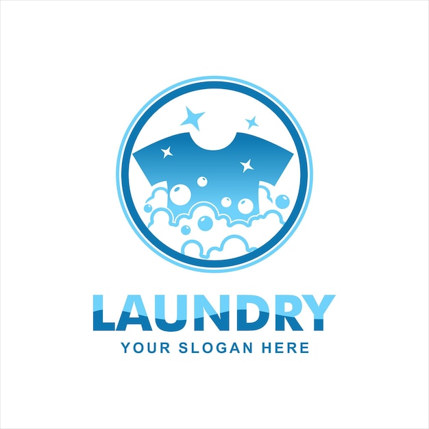 express laundry logo emblem badge design template washing machine fast and clean laundry service