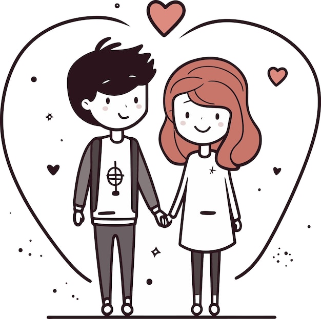 Expresse Bond Vector Couple Illustration Cherished Love Tales Whimsical Couples