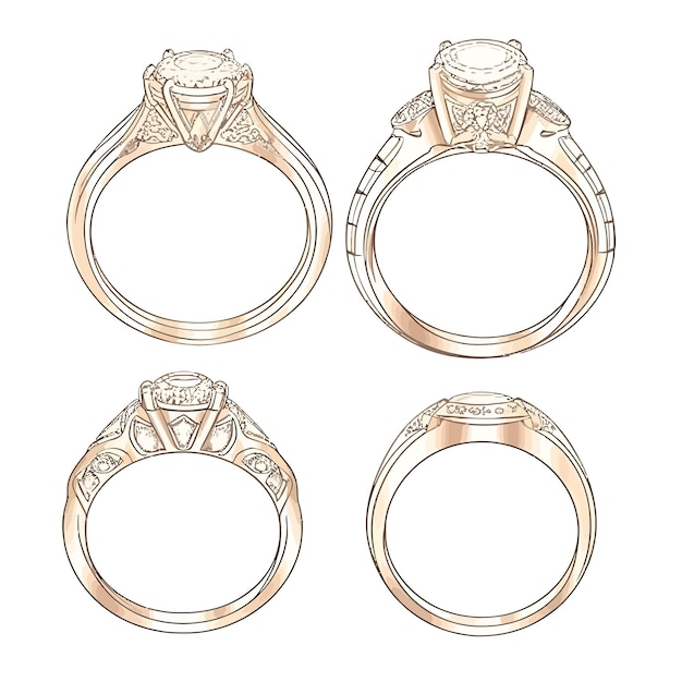 Expressing Individuality Through Sketch style Solitaire Rings illustration