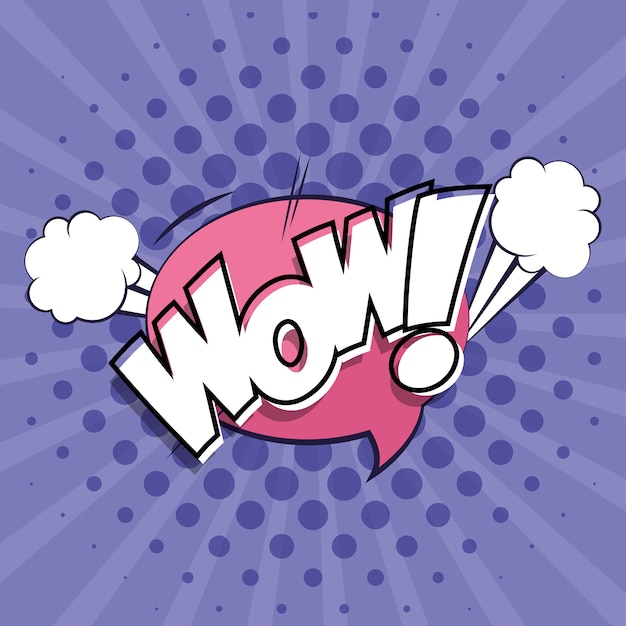 Выражение пузыря с Wow стиле поп-арт