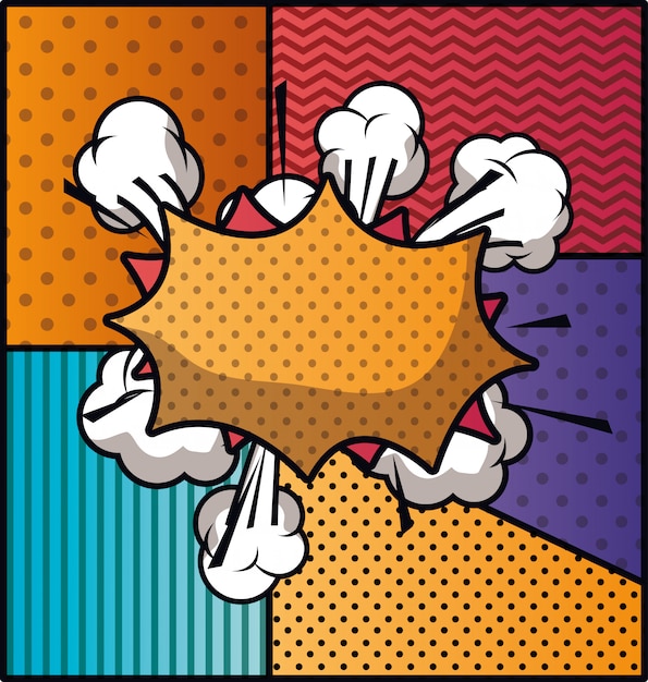 expression cloud with set patterns pop art style