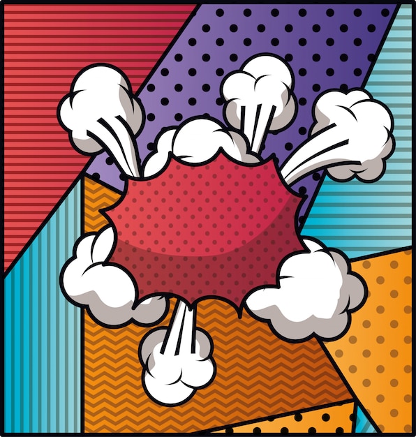 expression cloud with set patterns pop art style