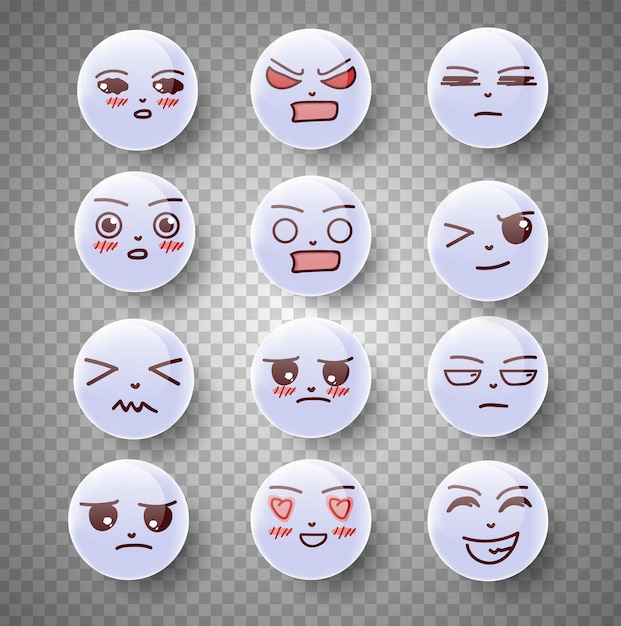 Expression of emotion concept set cartoon illustration emotion
face of human