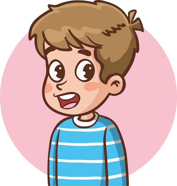 expression kids portrait cartoon vector