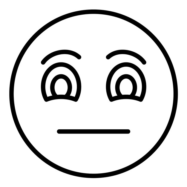 Expressionless Face Vector Illustratie Stijl