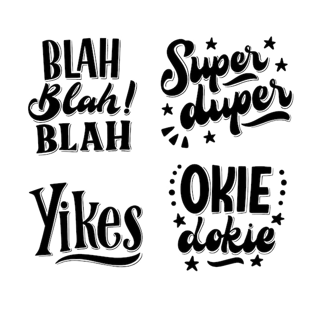 Vector expressions collection lettering