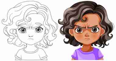 Vector expressive cartoon childrens faces