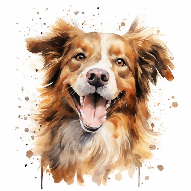 Vector expressive pet painting on a white background