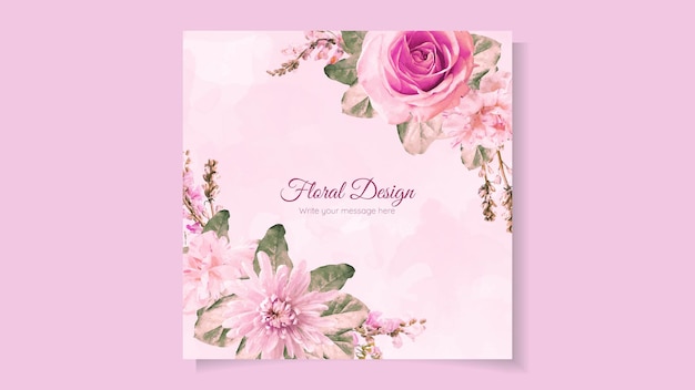 Exquisite abstract floral flower background template with text place