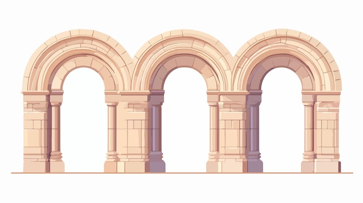 Vector exquisite ancient carved arches at khobi convent georgian architecture photography