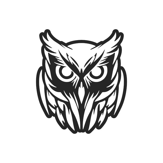 The exquisite black owl logo Isolated on a white background