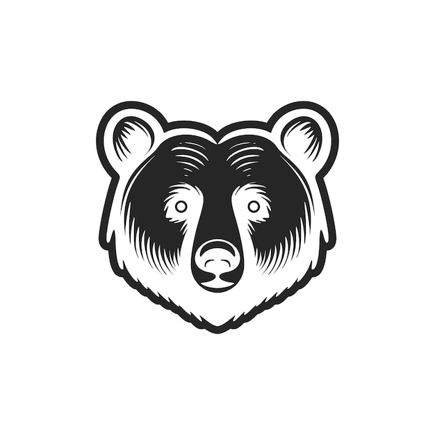 An exquisite black and white bear vector logo