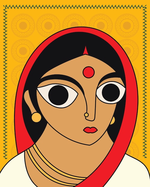 Exquisite charm kalighat art capturing the beauty of women in portraits kalighat painting