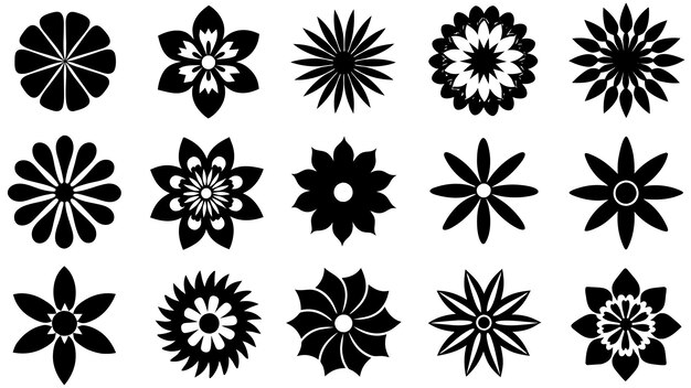 Exquisite Flower Icon Set HighQuality Vector Art for Versatile Use