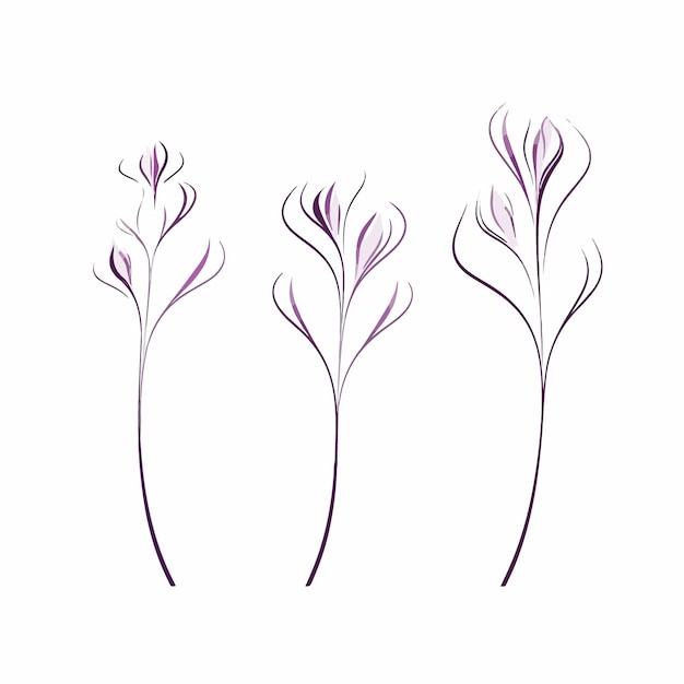 Exquisite lilac vector artwork with precise lines