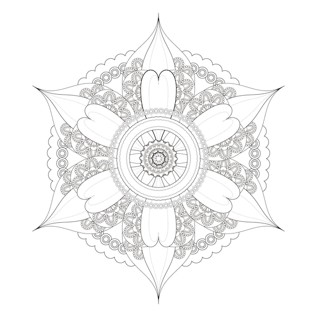 Exquisite mandala pattern design in black and white