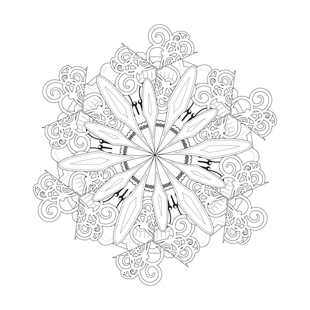 Squisito design pattern mandala in bianco e nero