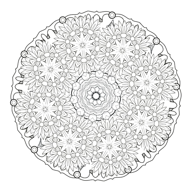 Squisito design pattern mandala in bianco e nero