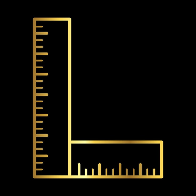 Vettore exquisite ruler for distinctive markings icon vector template flat gold
