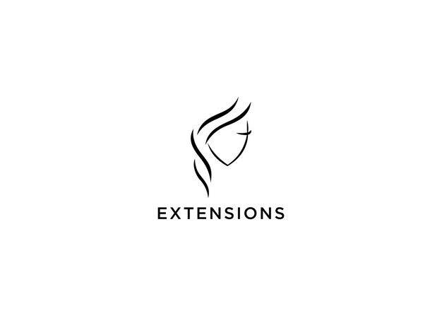 extensies logo ontwerp vectorillustratie