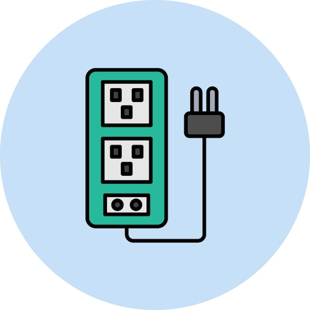 Extension Cord Flat Illustration