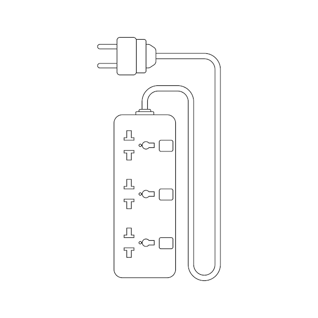 Extension cord simple vector icon