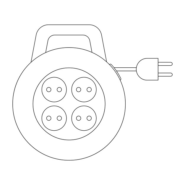 Vector extension cord simple vector icon