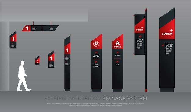 Exterior and interior signage concept corporate identity