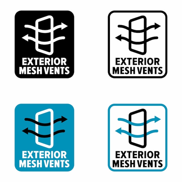 Segno di informazioni vettoriali per le prese d'aria esterne in rete