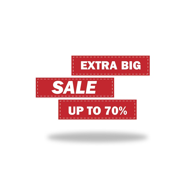 Vector extra big sale tag medsos u to 70 percent