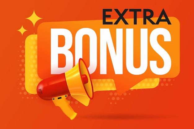 Vettore modello di banner con informazioni sull'annuncio bonus extra