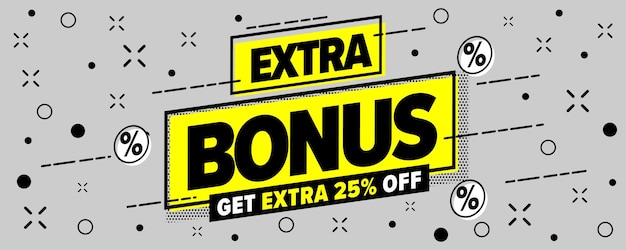 Vettore banner di promozione dell'offerta aziendale bonus extra