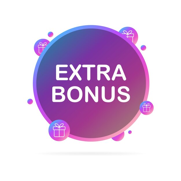 Vector extra bonus flat puple gift box extra box bonus icon vector illustration