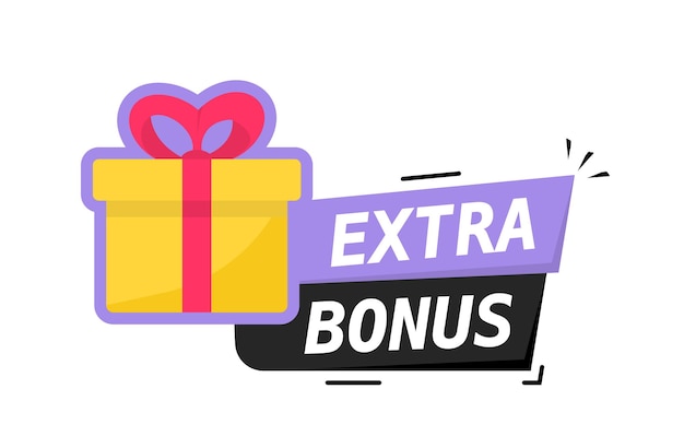 extra bonus icon modern banner with surprise gift