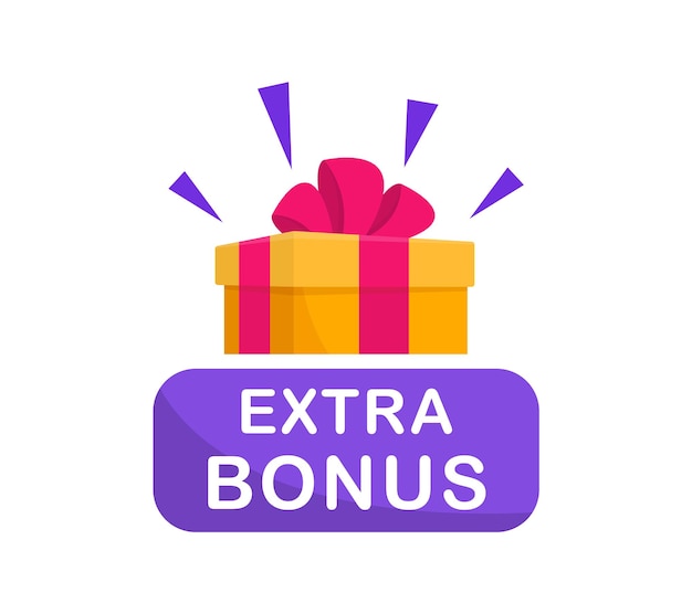 Banner etichetta bonus extra banner moderno con regalo a sorpresa