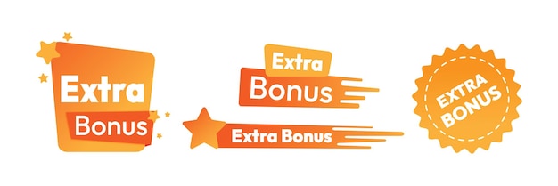 Vettore etichetta bonus extra per il design promozionale.