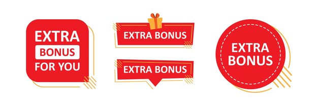 Vector extra bonus label for promo design.