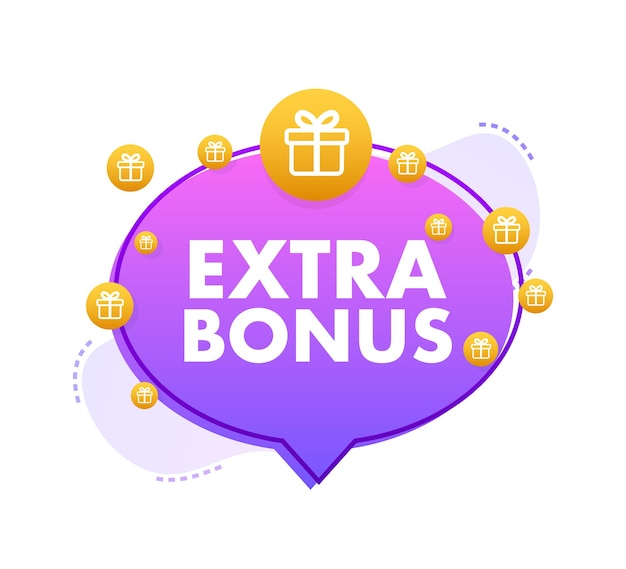 Vettore bonus extra per il design della promozione banner a sorpresa modello di promozione banner sconto