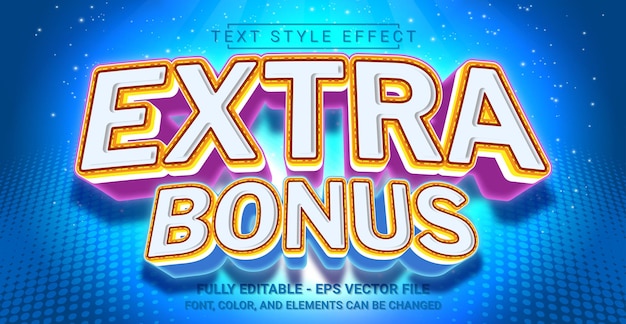 Vector extra bonus text style effect editable graphic text template