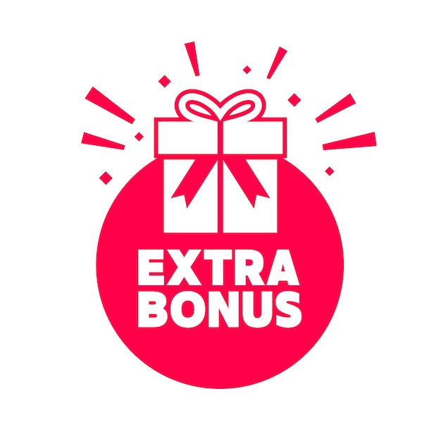 Vector extra bonus with gift box label vector