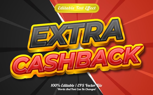 Effetto testo extra cashback