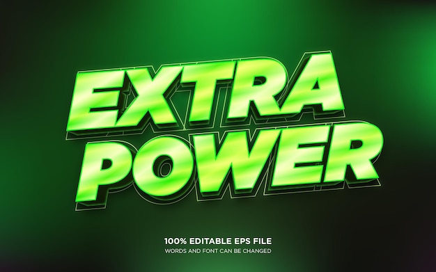 Extra Power 3d editable text style effect