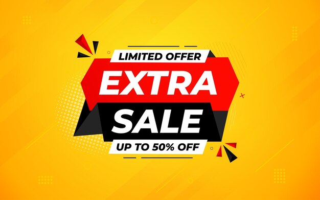 Vector extra sale banner for web or social media sale banner promotion template with discount tag l