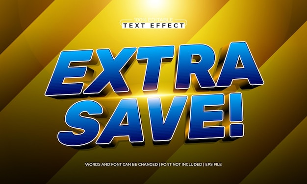 extra save editable text effect with a sale and offer text style